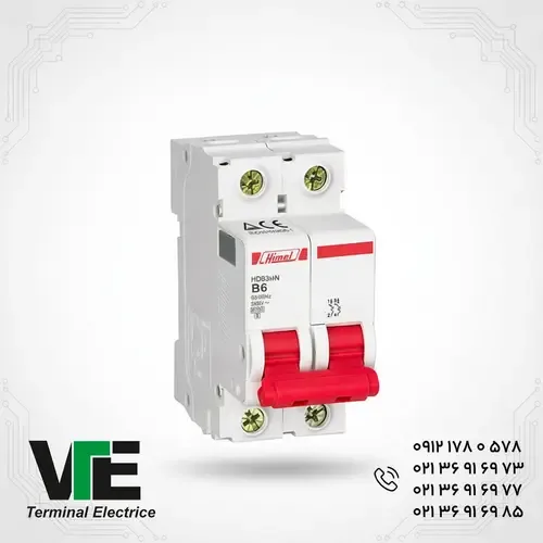 کلید مینیاتوری HIMEL مدل HDB3WN2B6، دوپل ۶ آمپر تیپ B