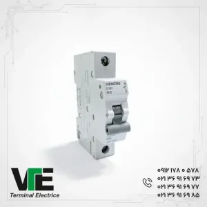 تصویر کلید مینیاتوری Siemens SINOPLUS مدل 5TJ6150-7، تک‌پل ۵۰ آمپر تیپ C
