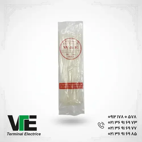 بست کمربندی پلاستیکی سایز ۳۰۰×۷٫۸ میلیمتر بسته ۱۰۰ عددی
