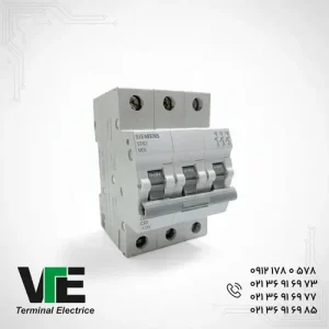 تصویر کلید مینیاتوری Siemens SINOPLUS مدل 5TJ6350-7، سه‌پل ۵۰ آمپر تیپ C