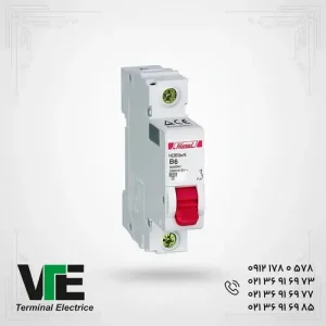 تصویر کلید مینیاتوری HIMEL مدل HDB3WN1B6، تک‌پل ۶ آمپر تیپ B