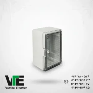 تصویر تابلو برق ABS دانوب درب شفاف ابعاد ۱۵×۳۵×۲۵ سانتی‌متر