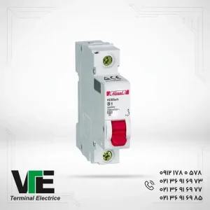 تصویر کلید مینیاتوری HIMEL مدل HDB3WN1B1، تک‌پل ۱ آمپر تیپ B