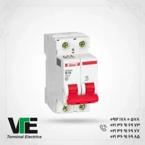 تصویر کلید مینیاتوری HIMEL مدل HDB3WN2B10، دوپل ۱۰ آمپر تیپ B
