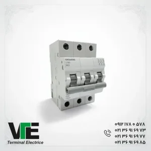 تصویر کلید مینیاتوری Siemens SINOPLUS مدل 5TJ6320-7، سه‌پل ۲۰ آمپر تیپ C