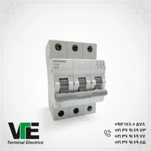 تصویر کلید مینیاتوری Siemens SINOPLUS مدل 5TJ6316-7، سه‌پل ۱۶ آمپر تیپ C