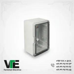 تصویر تابلو برق ABS دانوب درب شفاف ابعاد ۱۳×۳۰×۲۰ سانتی‌متر