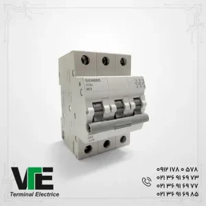 تصویر کلید مینیاتوری Siemens SINOPLUS مدل 5TJ6363-7، سه‌پل ۶۳ آمپر تیپ C