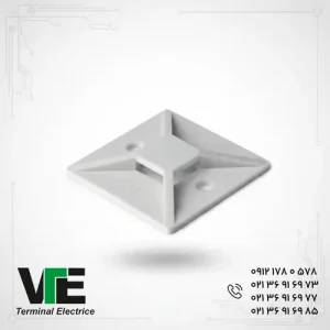 تصویر پایه بست کمربندی 25×25 سفید برند W&E بسته 100 عددی