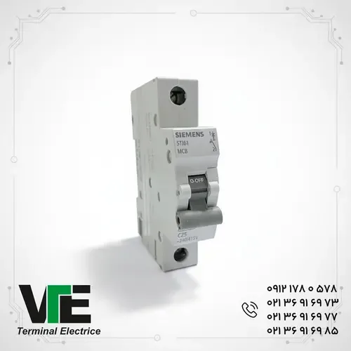 کلید مینیاتوری Siemens SINOPLUS مدل 5TJ6125-7، تکپل ۲۵ آمپر تیپ C