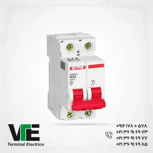 کلید مینیاتوری HIMEL مدل HDB3WN2B25، دوپل ۲۵ آمپر تیپ B