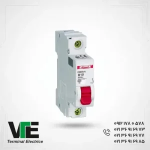 تصویر کلید مینیاتوری HIMEL مدل HDB3WN1B10، تک‌پل ۱۰ آمپر تیپ B