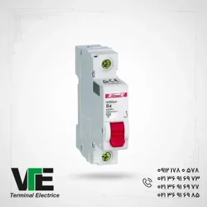 تصویر کلید مینیاتوری HIMEL مدل HDB3WN1B4، تک‌پل ۴ آمپر تیپ B