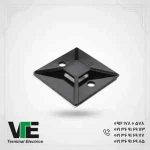 تصویر پایه بست کمربندی 25×25 مشکی برند W&E بسته 100 عددی