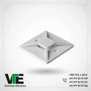 تصویر پایه بست کمربندی 40×40 سفید برند W&E بسته 100 عددی