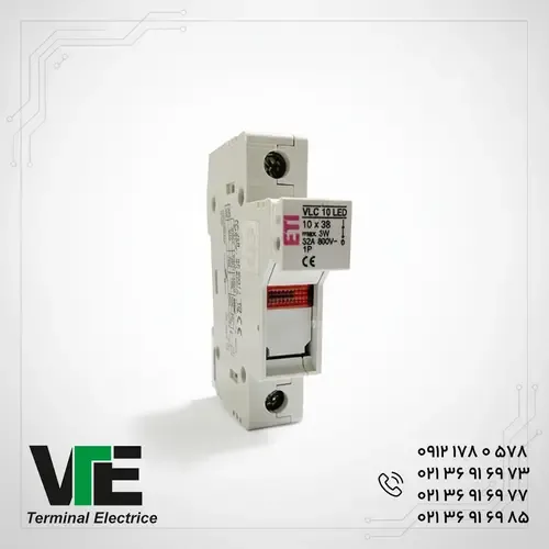 پایه‌فیوز استوانه‌ای ETI تک‌پل LED سایز ۱۰×۳۸