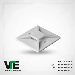 تصویر پایه بست کمربندی 30×30 سفید برند W&E بسته 100 عددی